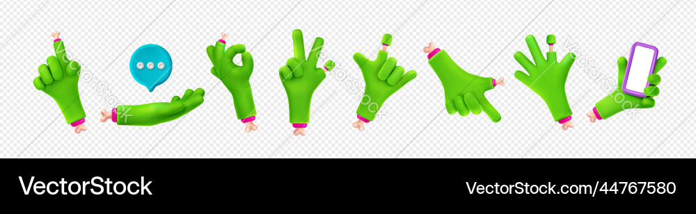 Zombie hand gestures set on transparent Zombie hand gestures set on transparent vector image