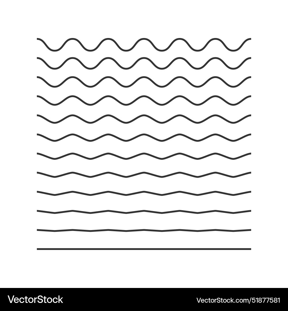 A set of zigzag wavy lines isolated A set of zigzag wavy lines isolated vector image