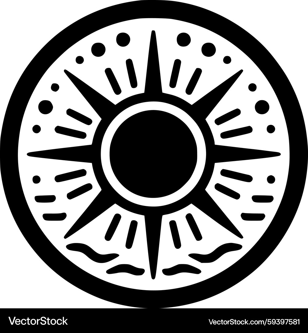 Aztec Sun Wheel Symbol – Royalty-Free Vector | VectorStock