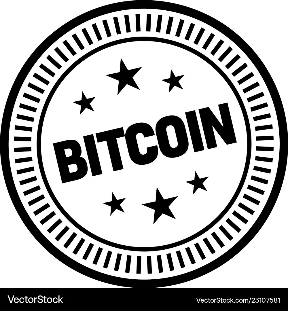 Bitcoin stamp on white – Royalty-Free Vector | VectorStock