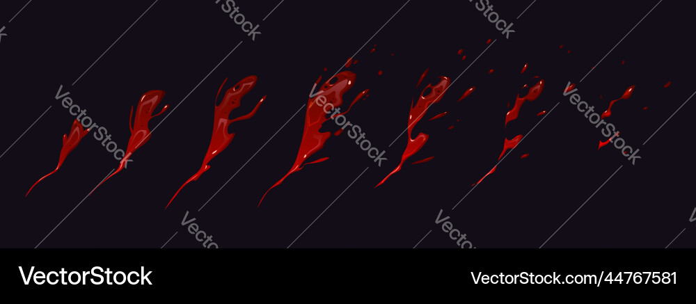 Blood splash animation sprite sheet dynamic motion Blood splash animation sprite sheet dynamic motion Vector Image