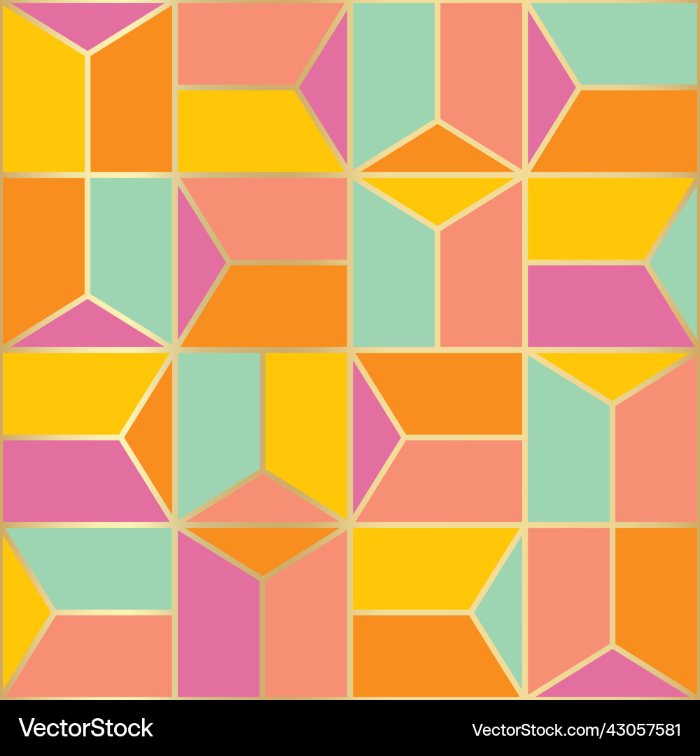 Bold Geometric Color Block Pattern vector image