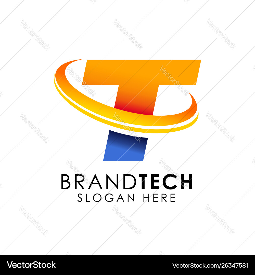 Brief t Logo Design Vorlage digitale Technologie Brief t Logo Design Vorlage digitale Technologie vektorbild