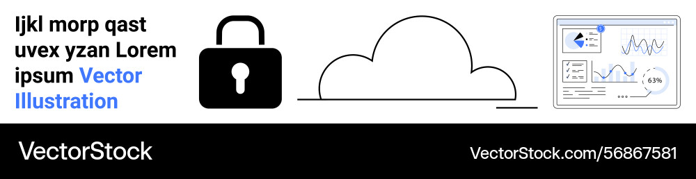 Cloud computing cybersecurity and data analysis Cloud computing cybersecurity and data analysis vector image