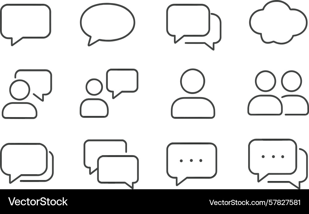 Different styles of speech bubbles and user icons Different styles of speech bubbles and user icons vector image