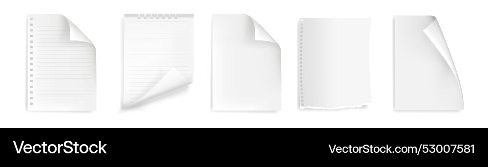 Folded sticky notes empty pages Vector Image