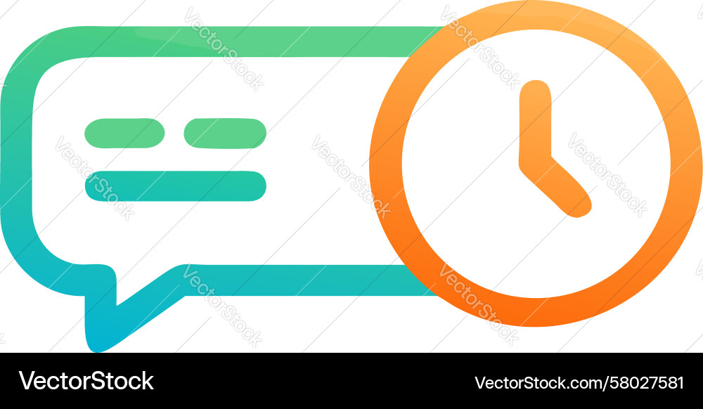 Gradient Chat Bubble with Clock Icon Vector Image