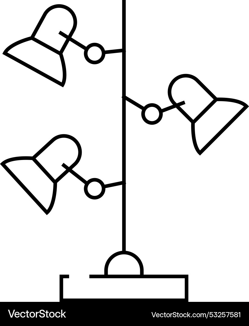 Three way lamp line icon Three way lamp line icon vector image