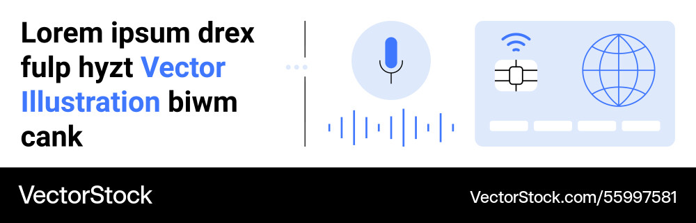 Voice search interface with microphone sound Vector Image