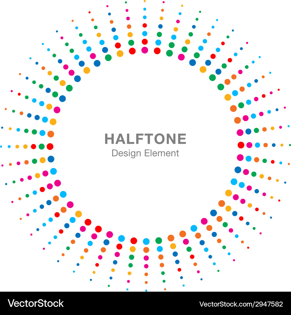 Abstract Halftone Circle Pattern vector image