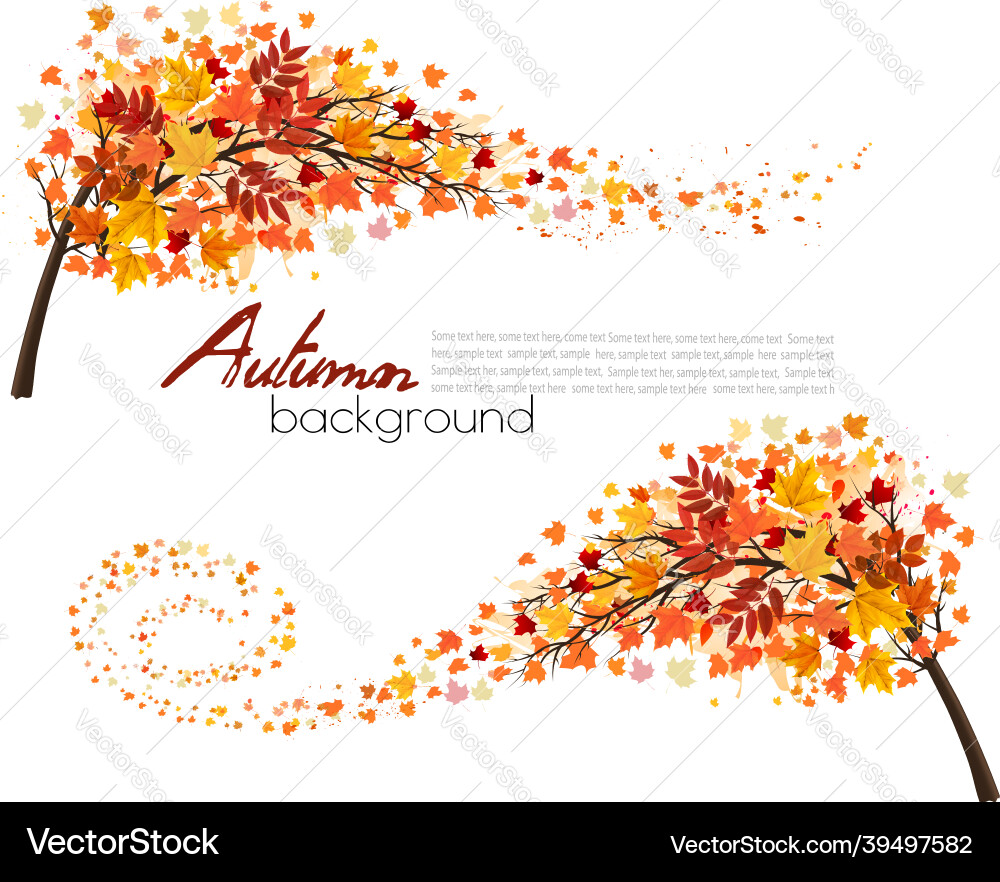 Autumn background with a tree Autumn background with a tree vector image