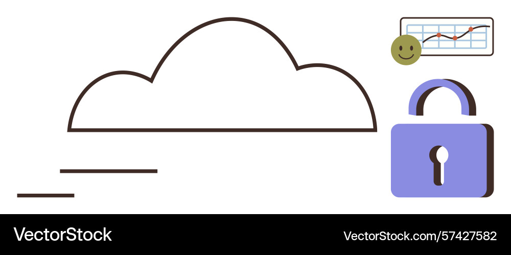 Cloud computing with data security and analytics Cloud computing with data security and analytics vector image
