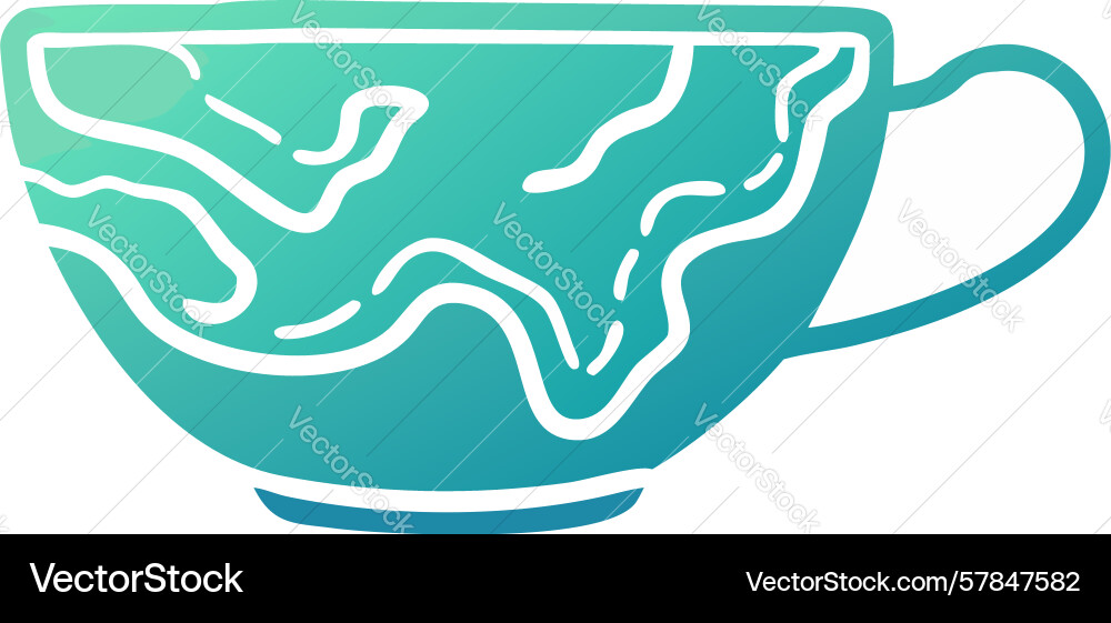 Coffee cup with abstract wavy line pattern design Vector Image