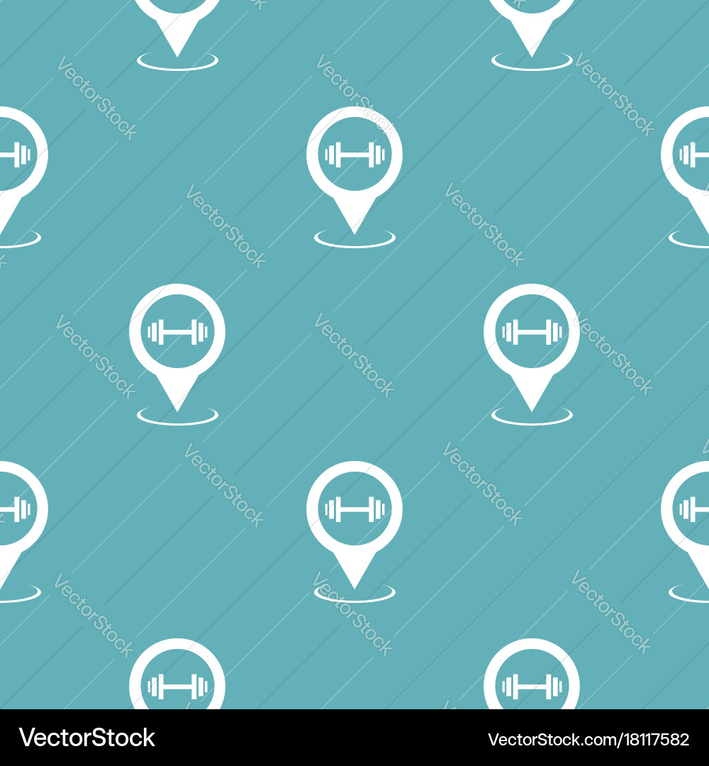 Gym map pointer pattern seamless blue vector image