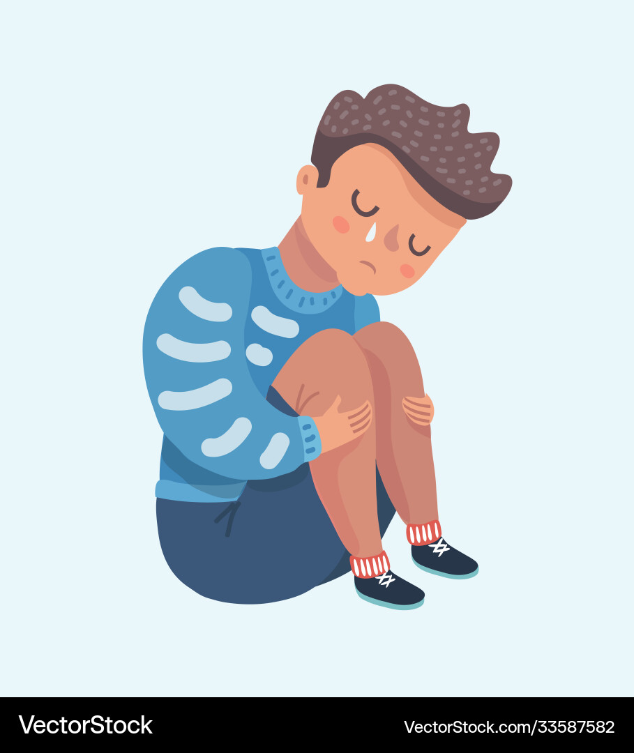 Little boy crying Royalty Free Vector Image - VectorStock