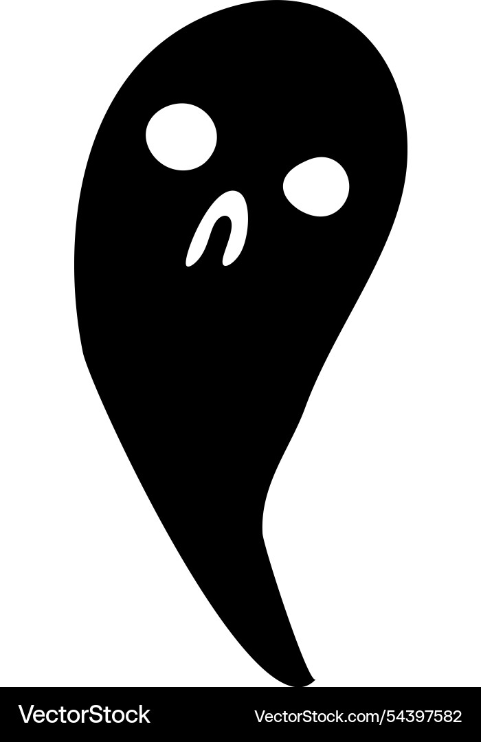 Simple black ghost floating with a sad expression Simple black ghost floating with a sad expression vector image