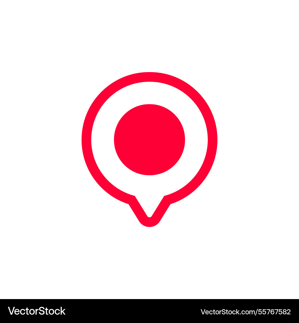 Simple red location marker icon for maps Vector Image