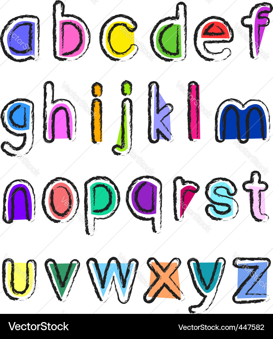 Small alphabet Royalty Free Vector Image - VectorStock