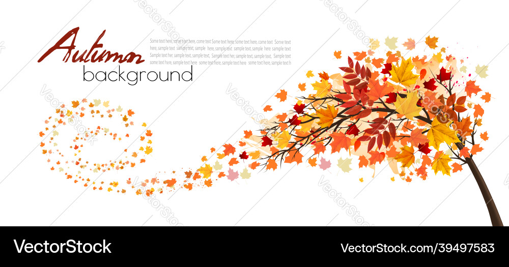 Autumn background with a tree Autumn background with a tree vector image