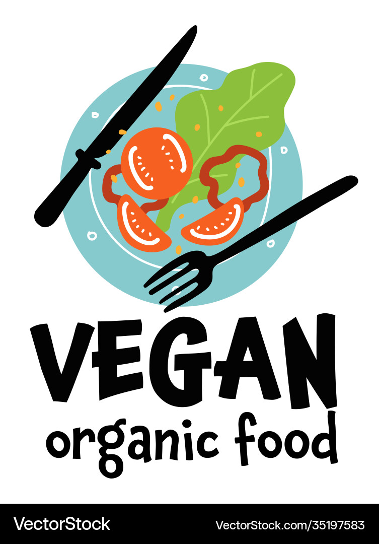 Bio-Lebensmittel Teller Vegan mit Gemüse Bio-Lebensmittel Teller Vegan mit Gemüse vektorbild