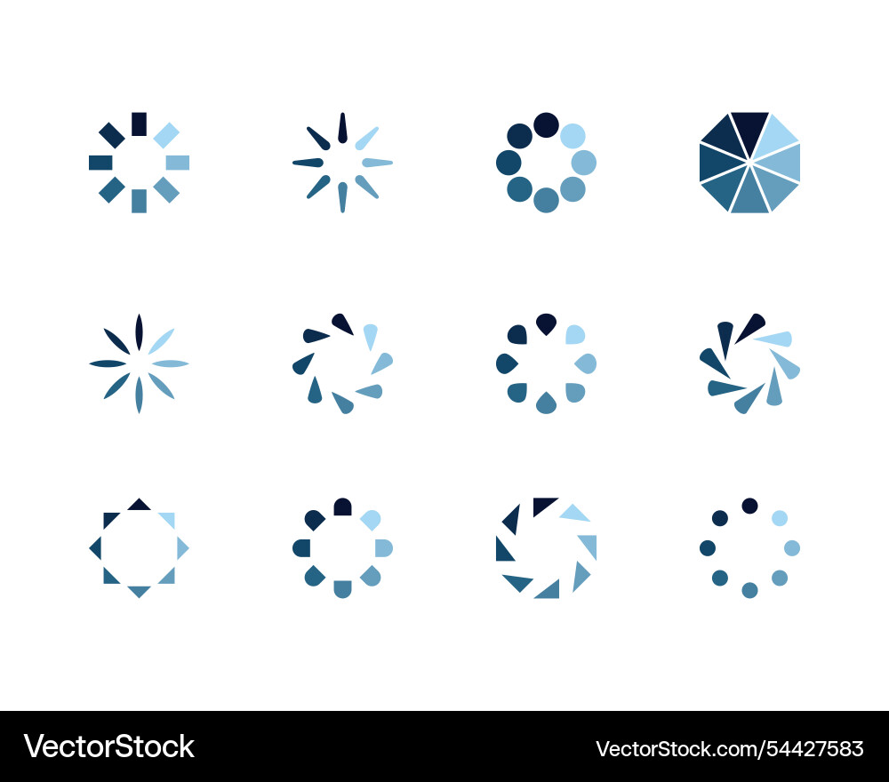 Collection loading bar status icon set of loaded Collection loading bar status icon set of loaded vector image