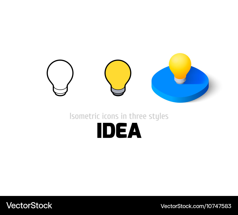 Idea icon in different style Vector Image