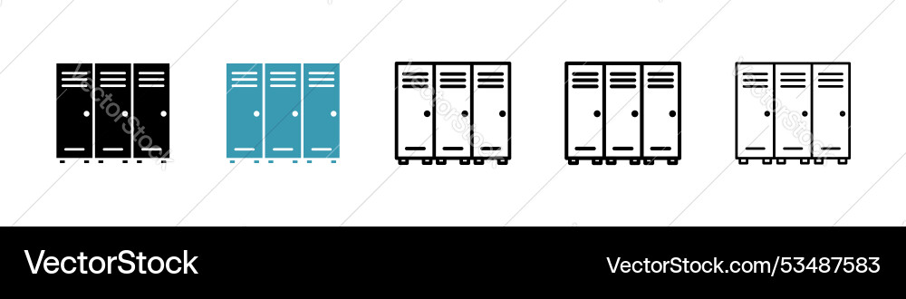 Lockerline in thin line black color flat simple Lockerline in thin line black color flat simple Vector Image
