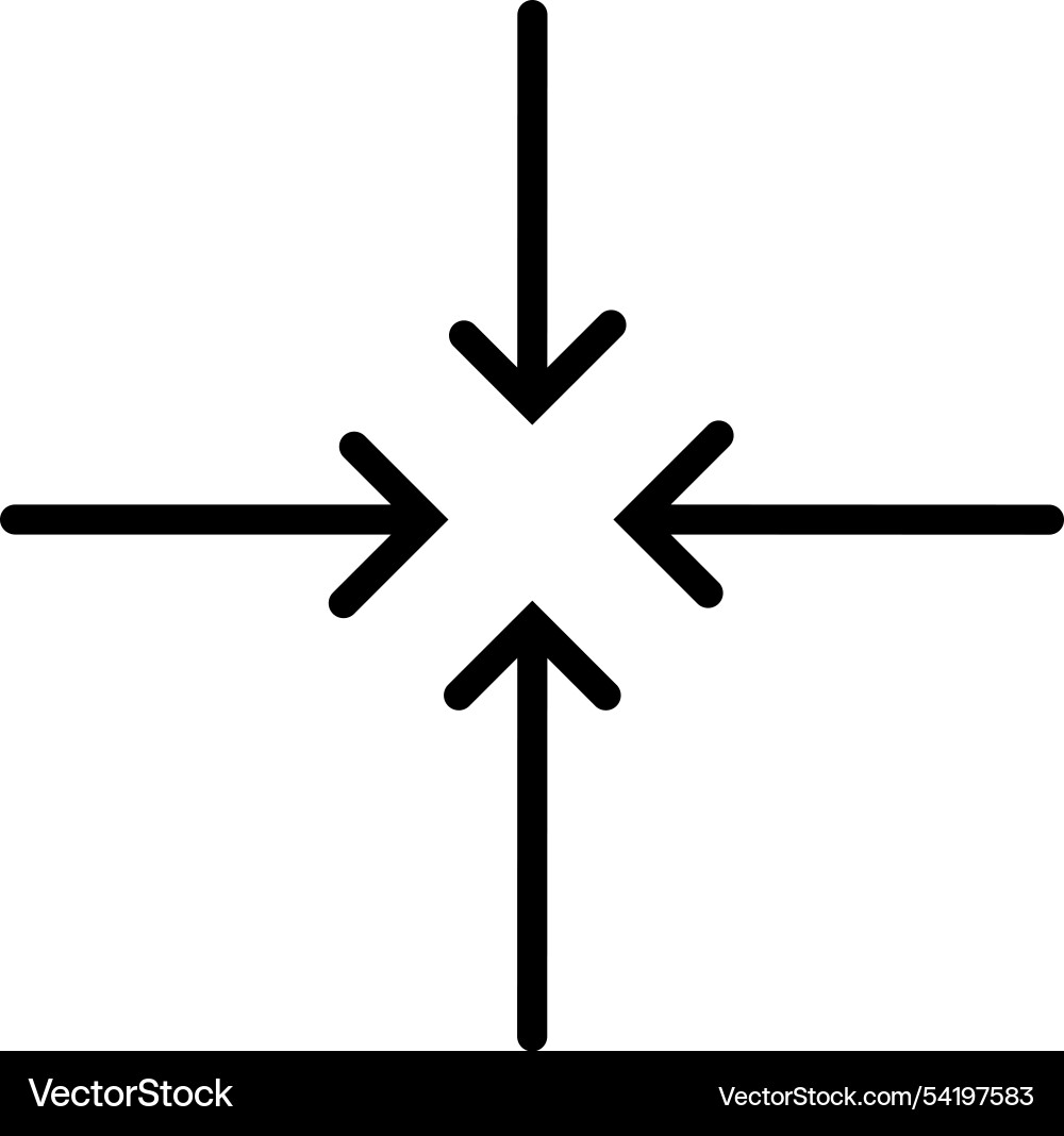 Minimize flat icon set arrow exit style vector image