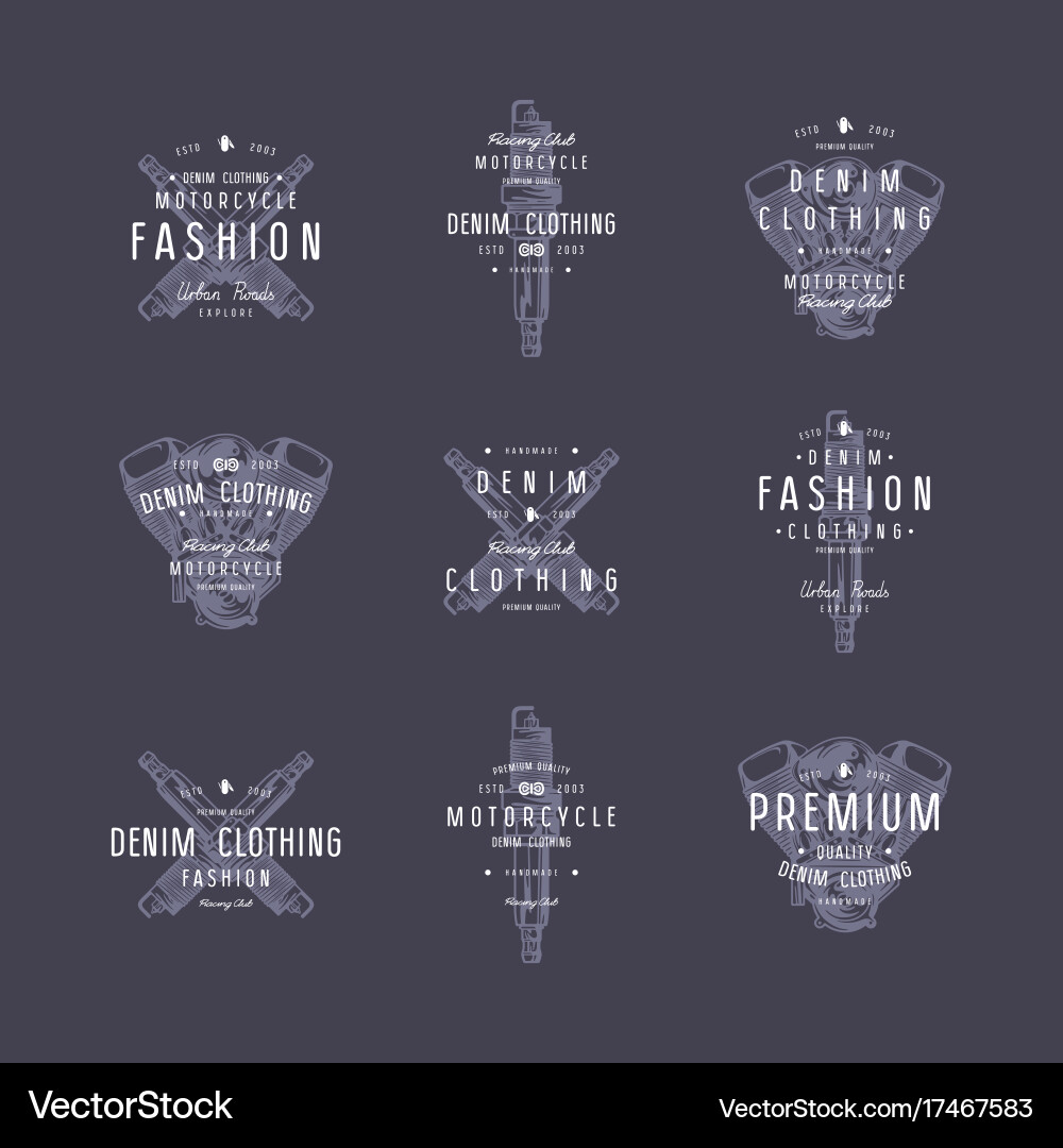 Motorcycle Emblem Set Vector Image