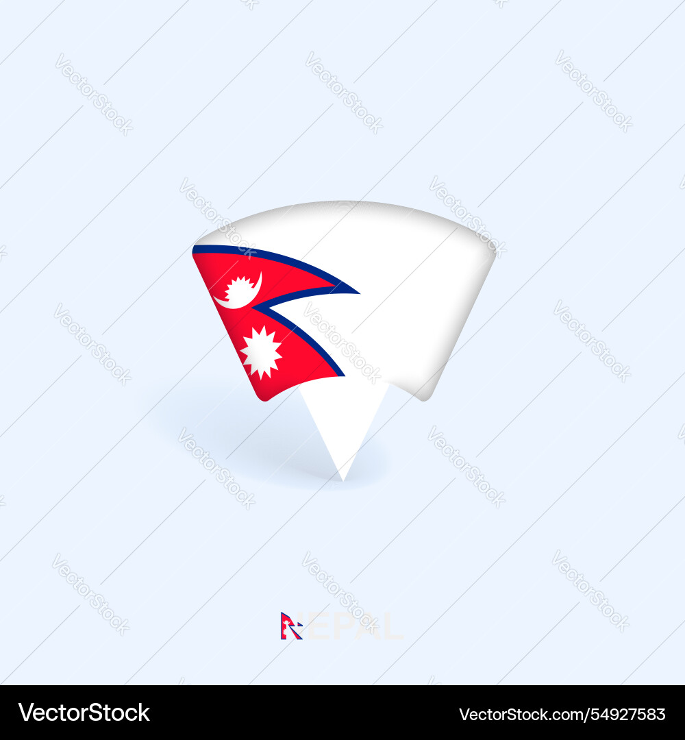 Nepal Flag Map Pointer Design mit Schatten Nepal Flag Map Pointer Design mit Schatten Vektorbild