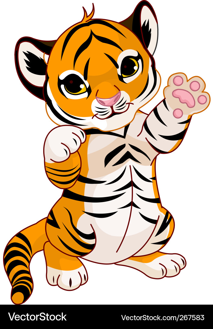 Playful Tiger Cub Vector Image
