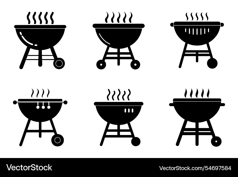 Barbecue icon bundle set design in style Barbecue icon bundle set design in style vector image