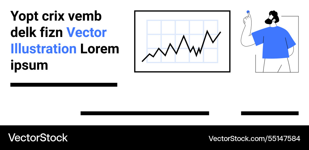 Business data analysis with graph and man writing Business data analysis with graph and man writing vector image