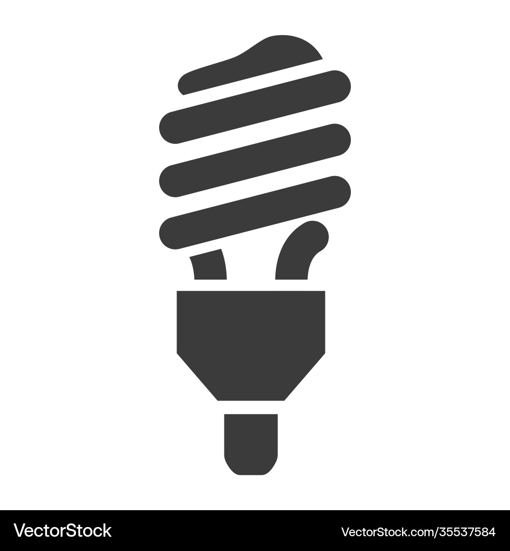 Fluorescent lamp bold black silhouette icon Fluorescent lamp bold black silhouette icon vector image