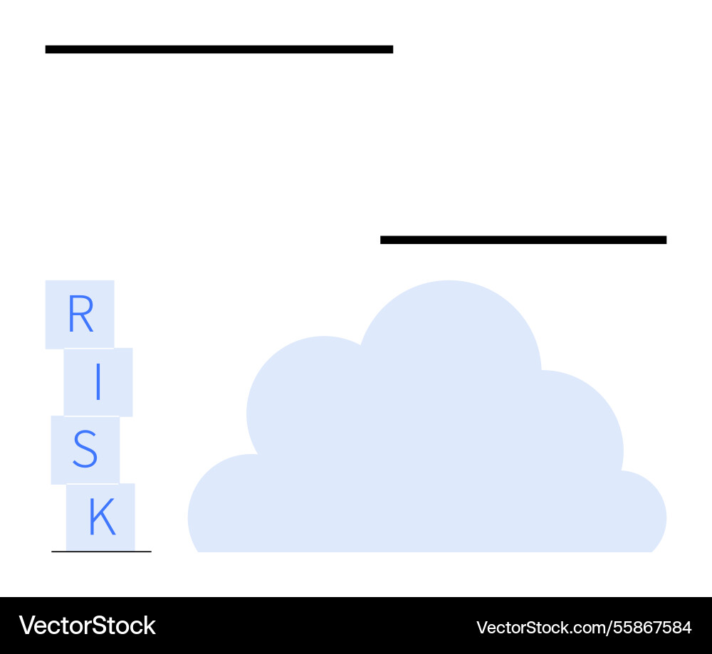 Risk management concept with block stack and cloud Risk management concept with block stack and cloud Vector Image