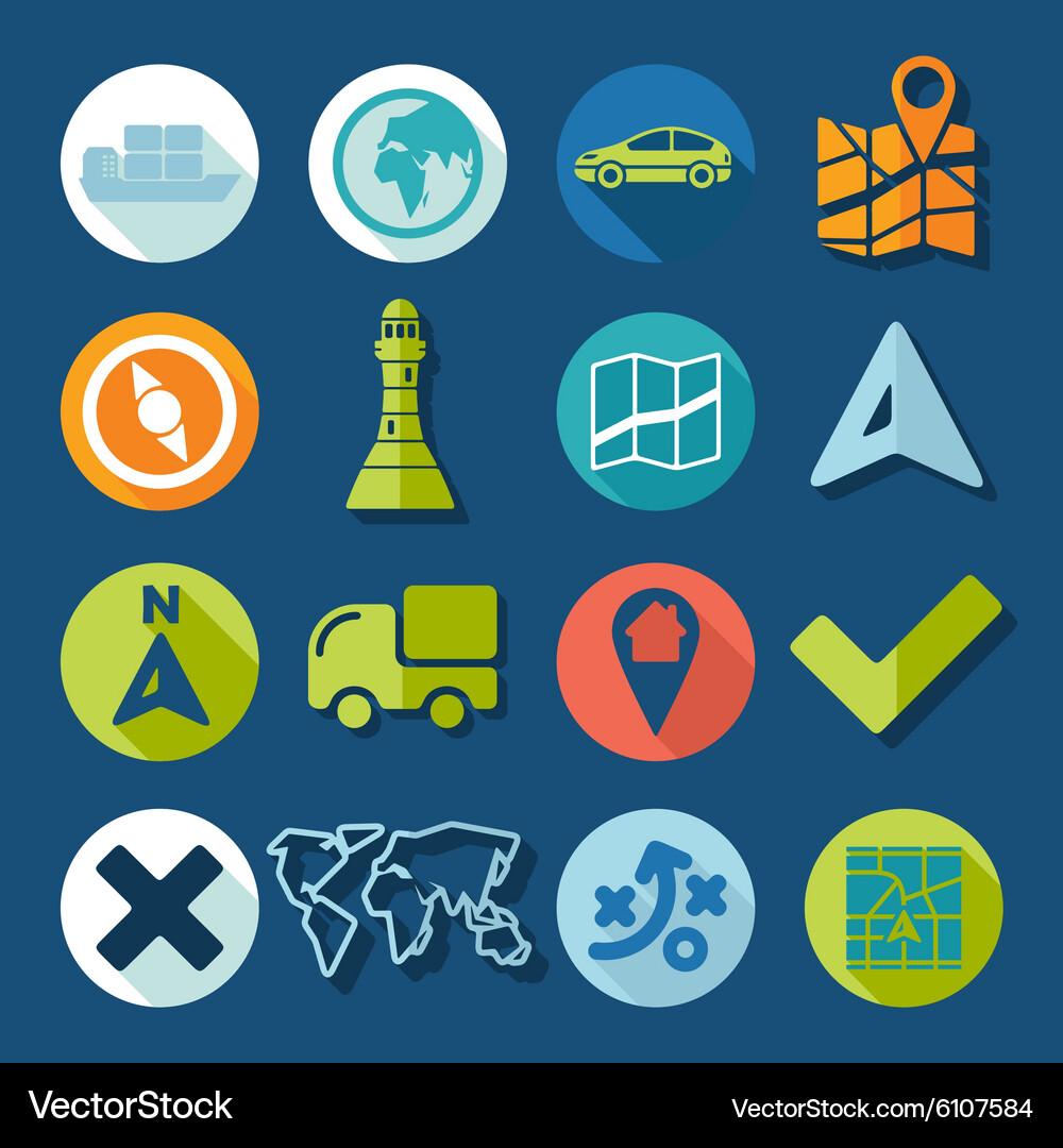 Set of navigation icons Vector Image