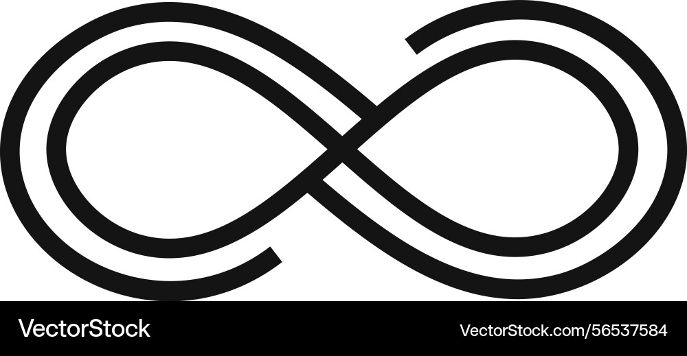 Two intertwined black lines creating a double Two intertwined black lines creating a double vector image