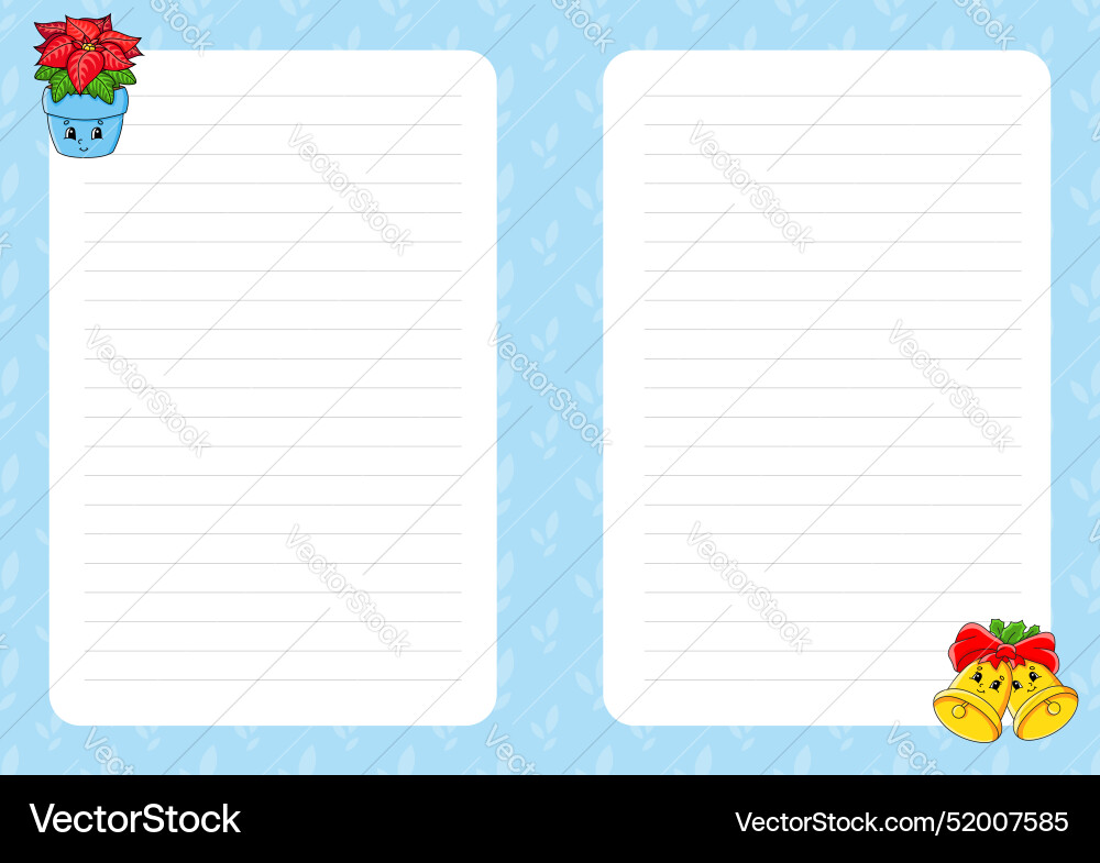 Colored sheet template for notes paper page Colored sheet template for notes paper page vector image