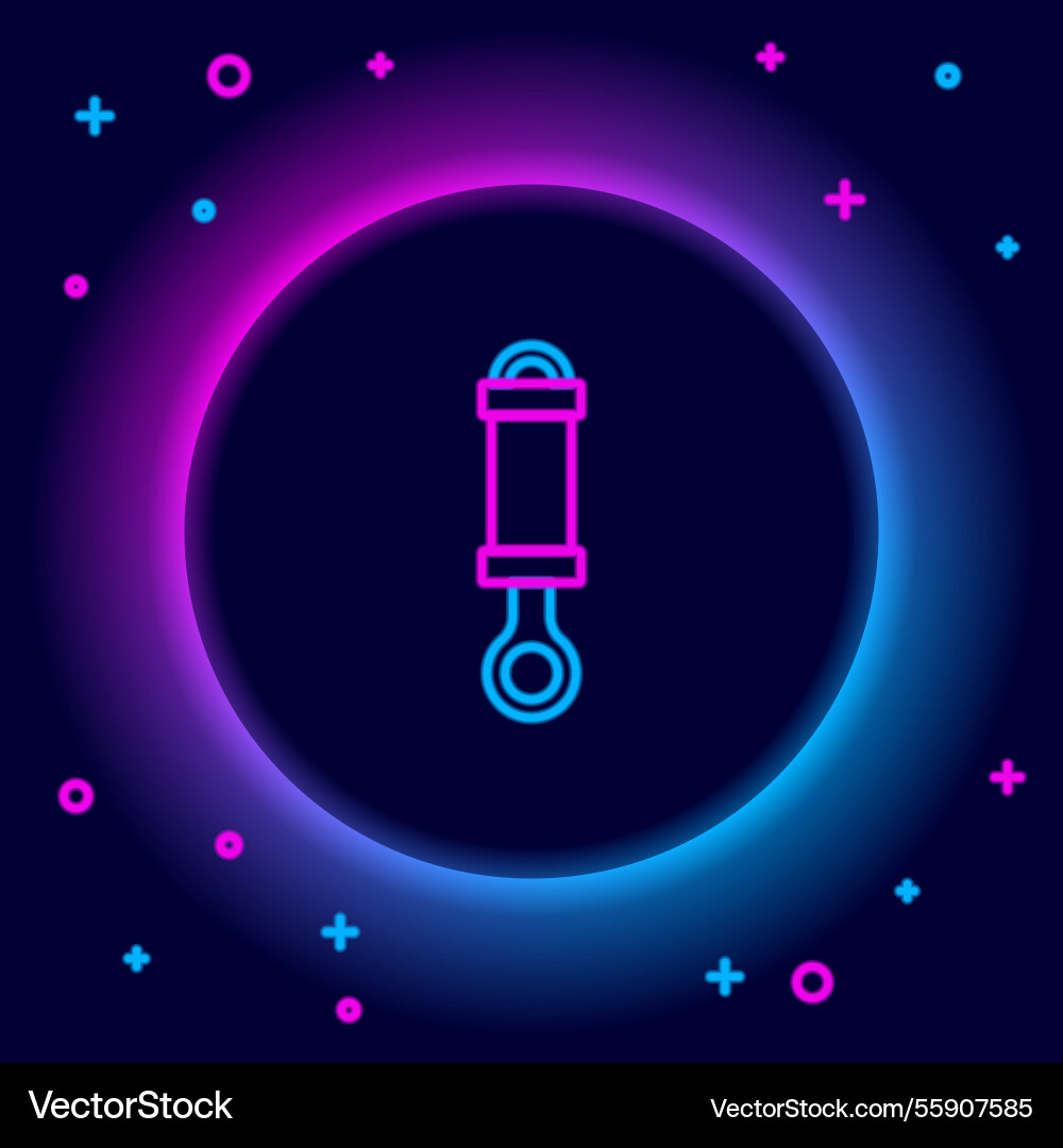 Glowing neon line shock absorber icon isolated Glowing neon line shock absorber icon isolated vector image