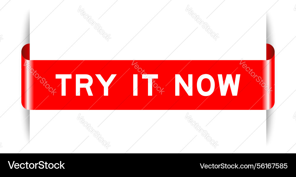 Red color inserted label banner with word try Red color inserted label banner with word try Vector Image