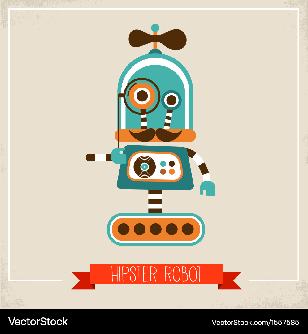 Retro Robot Icon Vector Image