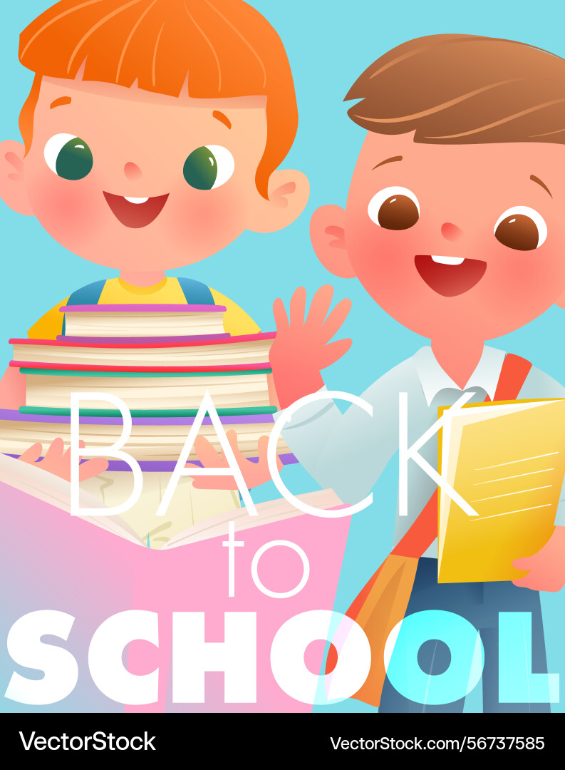 Schoolchildren back to school educational poster Vector Image