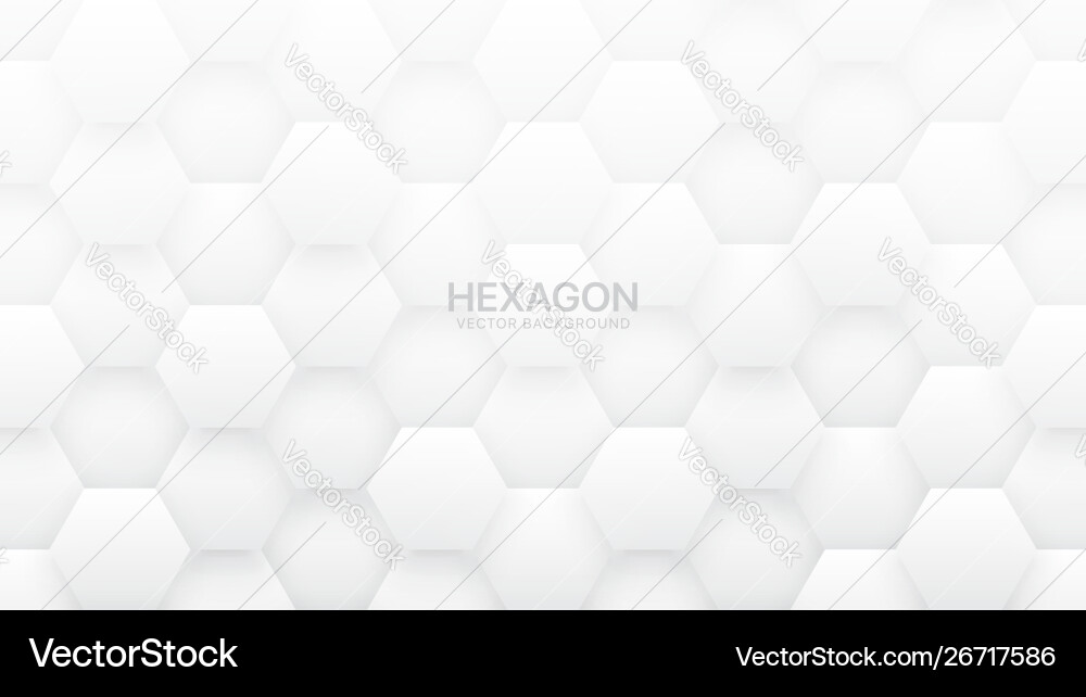 3d hexagon tech abstract white background Vector Image
