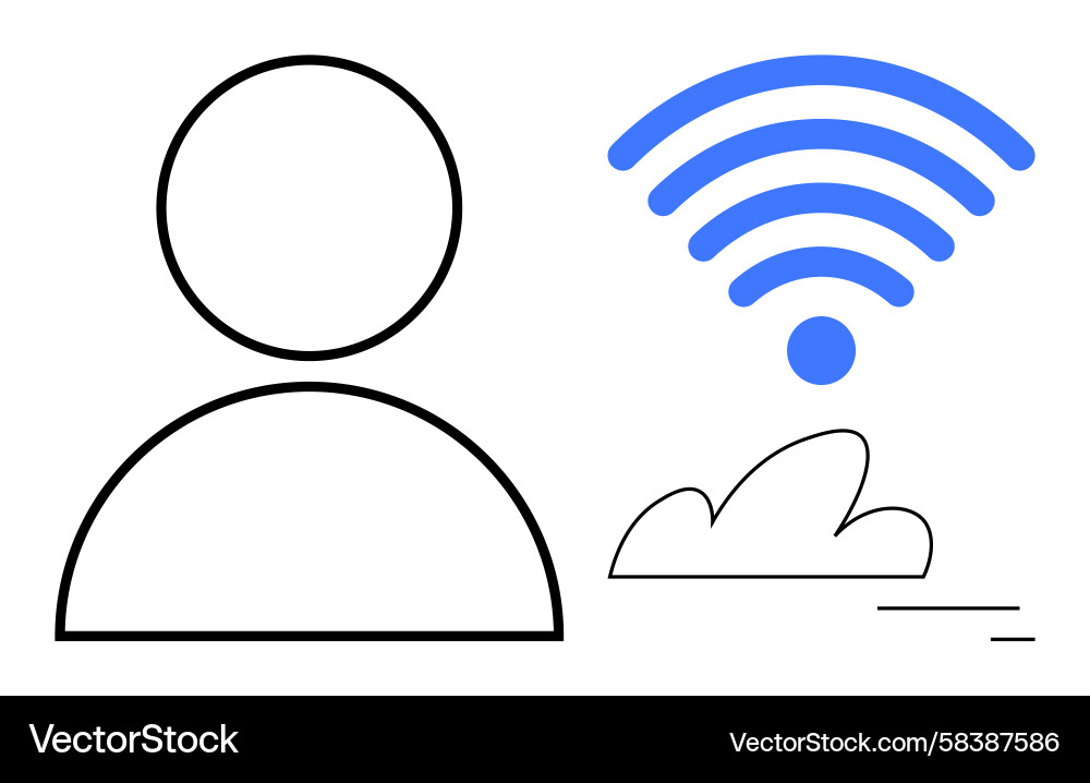 Abstract User & Cloud Connection Vector Image