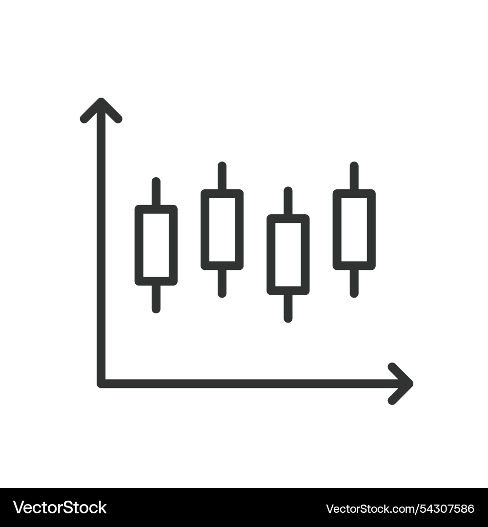 Candlestick chart icon in line design Candlestick chart icon in line design vector image
