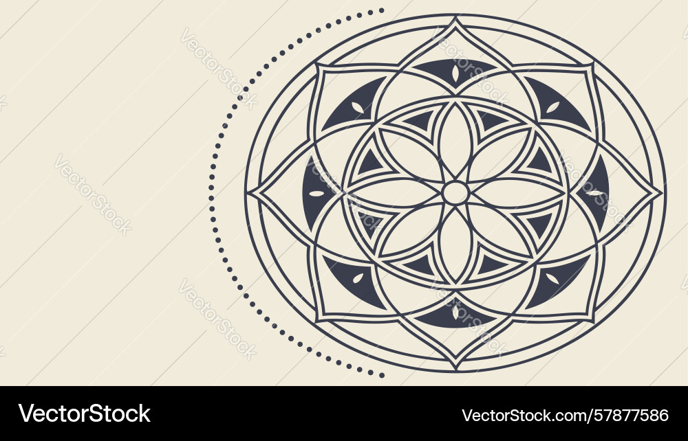 Circular geometric pattern with abstract grid vector image