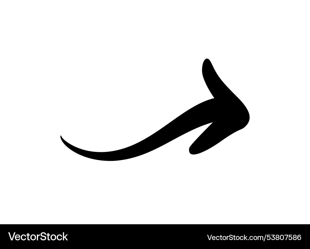 Curved wavy arrow simple for design projects Vector Image