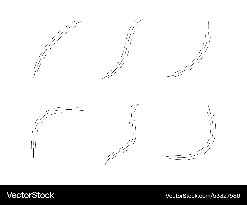 Dash line shape art decoration isolated Royalty Free Vector