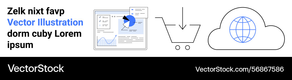 Data analysis e-commerce integration and cloud Data analysis e-commerce integration and cloud vector image