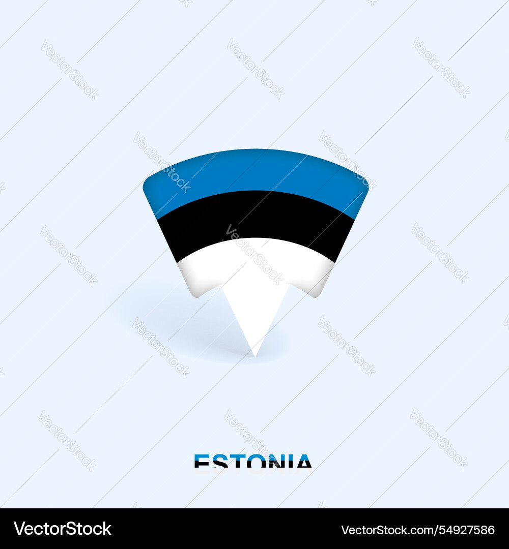 Estland Flag Mappointer Design mit Schatten Estland Flag Mappointer Design mit Schatten vektorbild